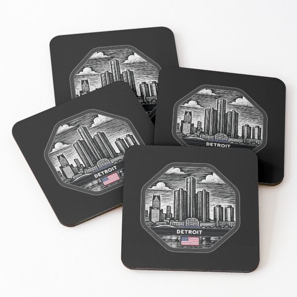 Item preview, Detroit USA Linocut Style  designed and sold by Thistle-TShop.