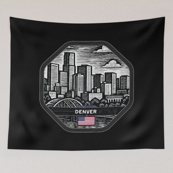 Item preview, Denver USA Linocut Style  designed and sold by Thistle-TShop.