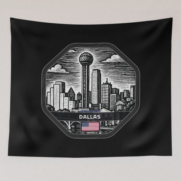 Item preview, Dallas USA Linocut Style  designed and sold by Thistle-TShop.