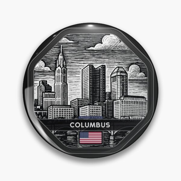 Item preview, Columbus USA Linocut Style  designed and sold by Thistle-TShop.