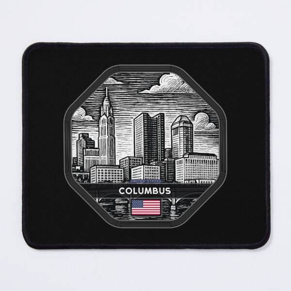 Item preview, Columbus USA Linocut Style  designed and sold by Thistle-TShop.