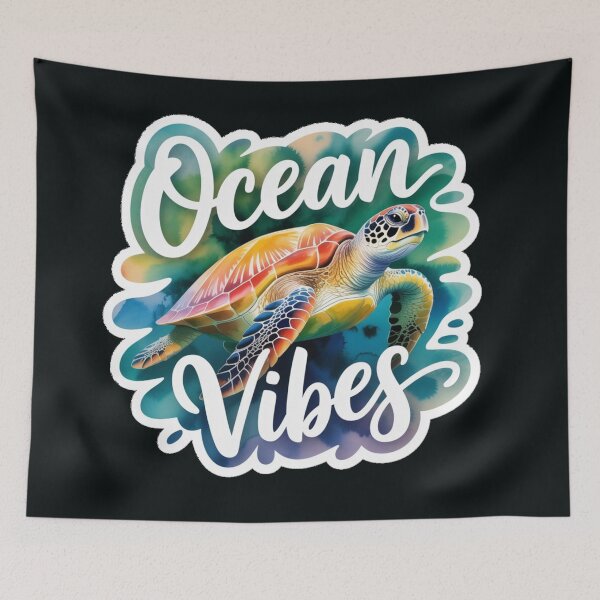 Item preview, Ocean Vibes Watercolor Sea Turtle Nature Coastal Art Design designed and sold by NatArtSA.