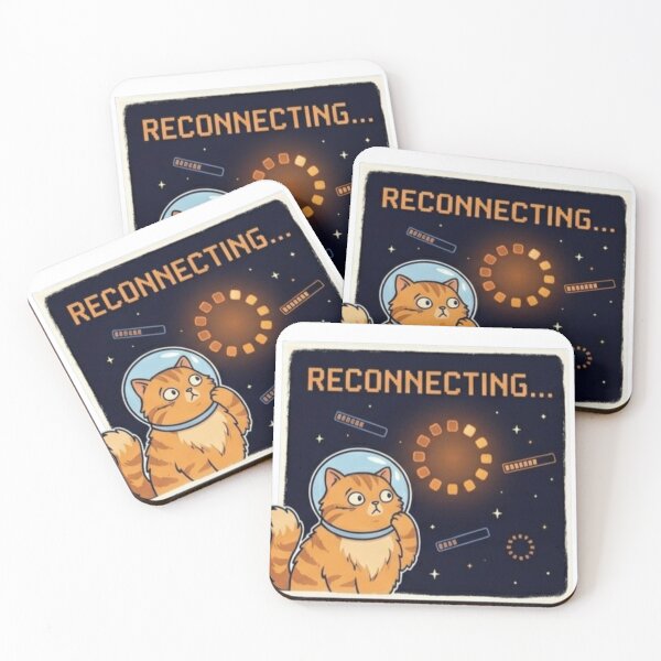 Item preview, Reconnecting Cat Sticker – Loading Space Cat Funny Design designed and sold by Velora Design .
