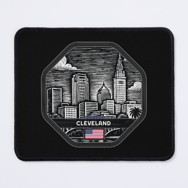 Item preview, Cleveland USA Linocut Style  designed and sold by Thistle-TShop.