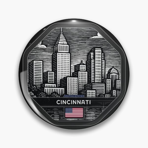 Item preview, Cincinnati USA Linocut Style  designed and sold by Thistle-TShop.