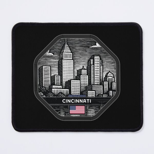 Item preview, Cincinnati USA Linocut Style  designed and sold by Thistle-TShop.