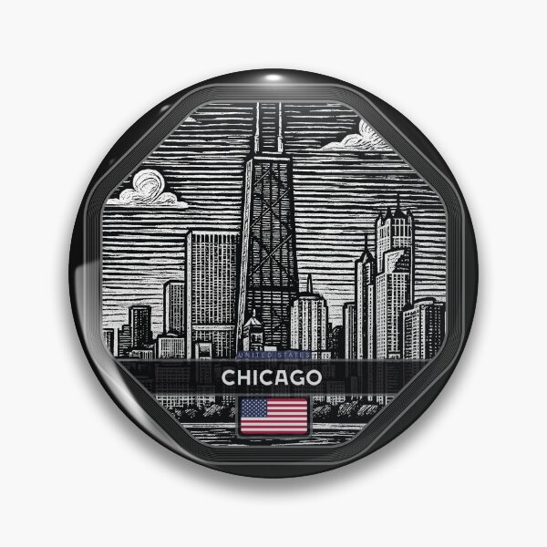 Item preview, Chicago USA Linocut Style  designed and sold by Thistle-TShop.