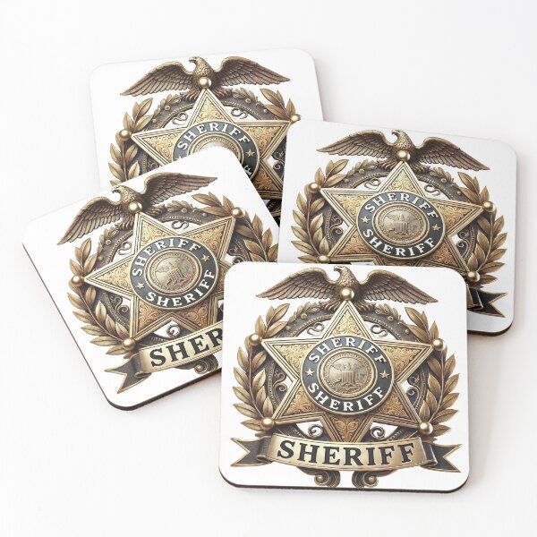 Item preview, Patriotic Golden Sheriff Star Badge and Eagle designed and sold by MeStudio911.