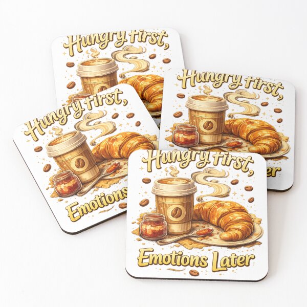 Item preview, Hungry First Emotions Later Funny Coffee T-Shirt – Dark Aesthetic Hangry Food Lover Gift designed and sold by MarekoraStudio.