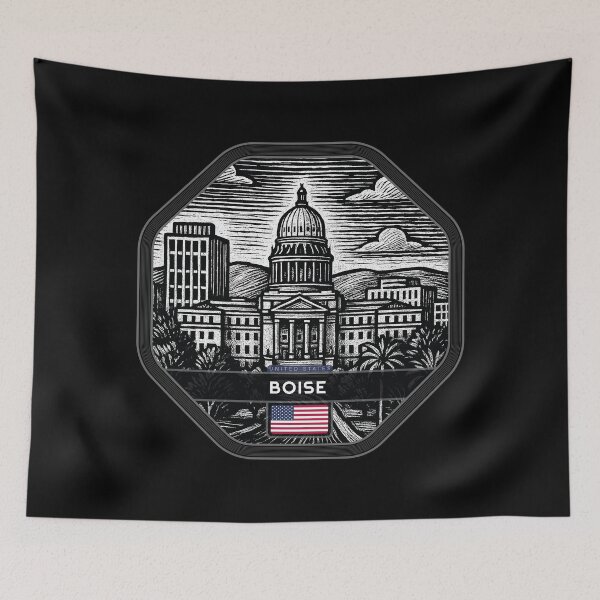Item preview, Boise USA Linocut Style  designed and sold by Thistle-TShop.