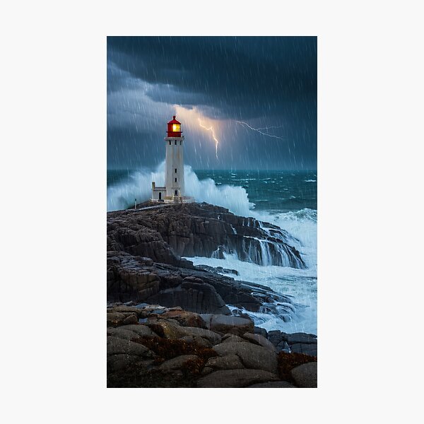 Item preview, lighthouse in fierce storm designed and sold by psychoshadow.