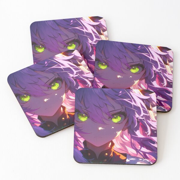 Item preview, Hiiragi Shinoa Seraph Of The End Neon Eyes Serious Closeup designed and sold by 108Recordings.