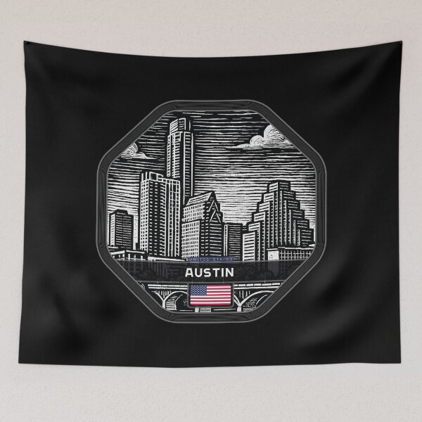 Item preview, Austin USA Linocut Style  designed and sold by Thistle-TShop.
