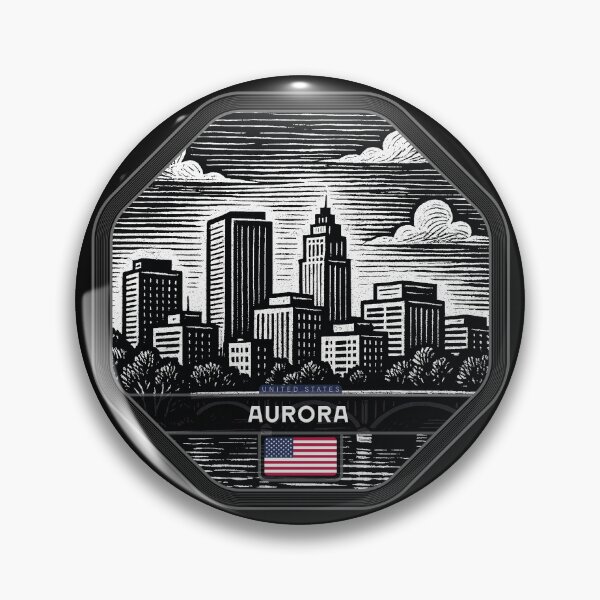 Artikelvorschau, Aurora USA Linolschnitt-Stil entworfen und verkauft von Thistle-TShop.
