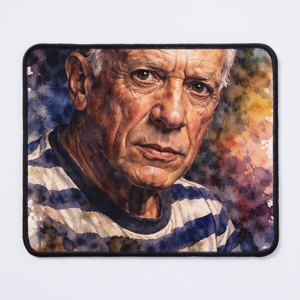 Artikelvorschau, Pablo Picasso – Aquarellporträt | Stimmungsvolles Wandbild des Künstlers | Kunstdruck des legendären Malers | Ausdrucksstarke Kunstdekoration entworfen und verkauft von ConorKeeganArt.