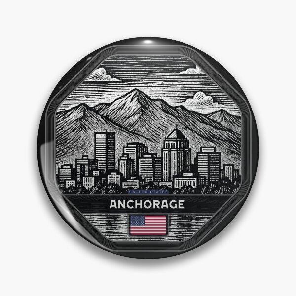 Item preview, Anchorage USA Linocut Style  designed and sold by Thistle-TShop.