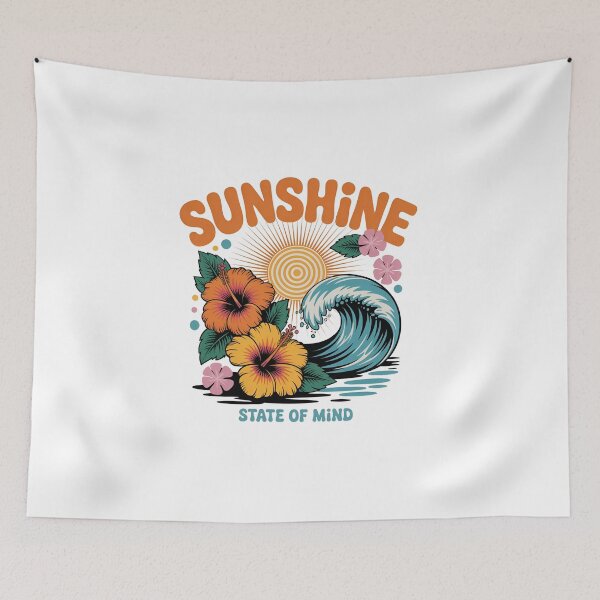 Item preview, Sunshine State of Mind Retro Summer Design - Beach Wave Floral Positive Vibes Aesthetic designed and sold by KymeraStudio25.