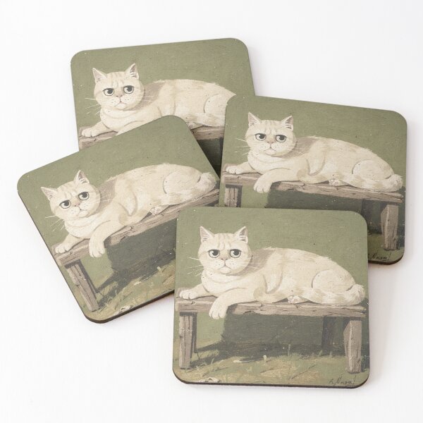 Item preview, Disappointed Cat Folk Art - Primitive Pet Portrait designed and sold by PictorialWhimsy.