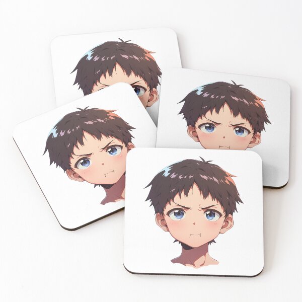 Item preview, Shinji Ikari Neon Genesis Evangelion Chibi Determined Face designed and sold by 108Recordings.