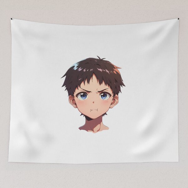 Item preview, Shinji Ikari Neon Genesis Evangelion Chibi Determined Face designed and sold by 108Recordings.