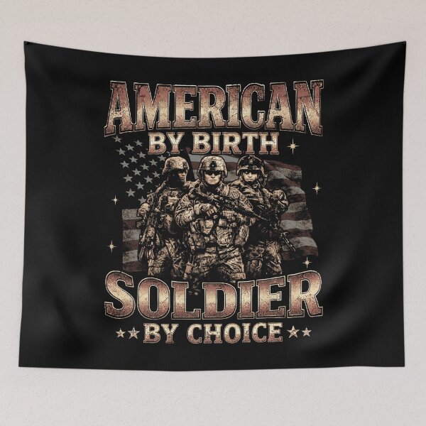 Item preview, American by Birth Soldier by Choice US Flag Veterans Day designed and sold by schoolofbullies.
