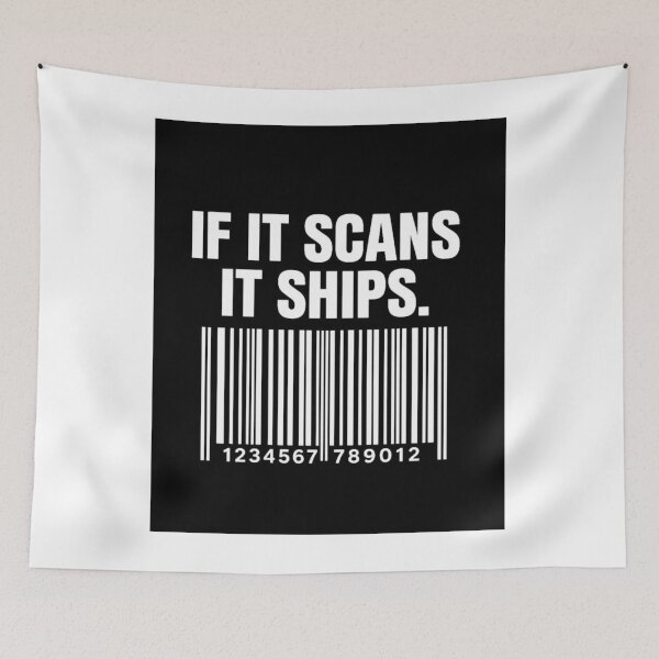 Item preview, If It Scans It Ships Funny Warehouse T-Shirt | Barcode Scanner Logistics Humor designed and sold by KeeganDykes.