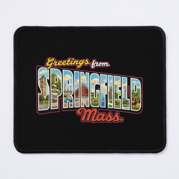 Item preview, Vintage Greetings From Springfield Mass. Illustrated Postcard Featuring City Landmarks and Scenic Icons designed and sold by portokalis.