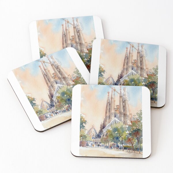 Item preview, Sagrada Familia Barcelona Park Alley Watercolor designed and sold by caracatita75.