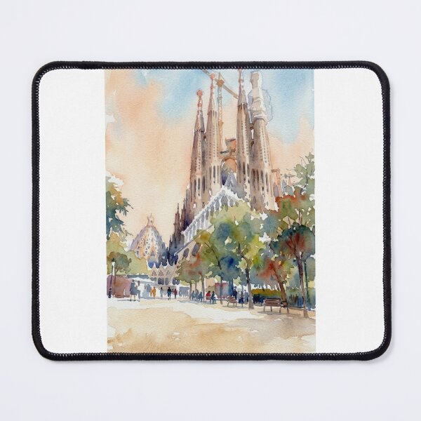 Item preview, Sagrada Familia Barcelona Park Alley Watercolor designed and sold by caracatita75.