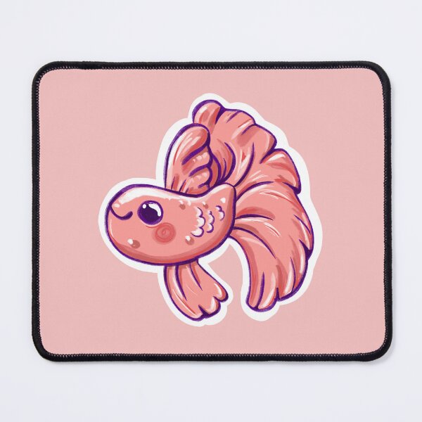 Item preview, Cute pink kawaii betta fish designed and sold by sianelliot.