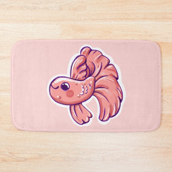 Item preview, Cute pink kawaii betta fish designed and sold by sianelliot.