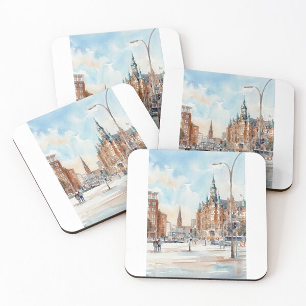 Item preview, Hamburg Speicherstadt Watercolor designed and sold by caracatita75.