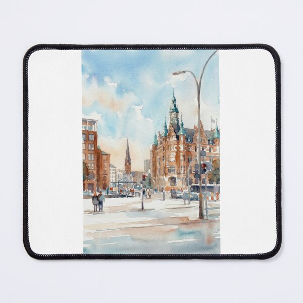 Item preview, Hamburg Speicherstadt Watercolor designed and sold by caracatita75.