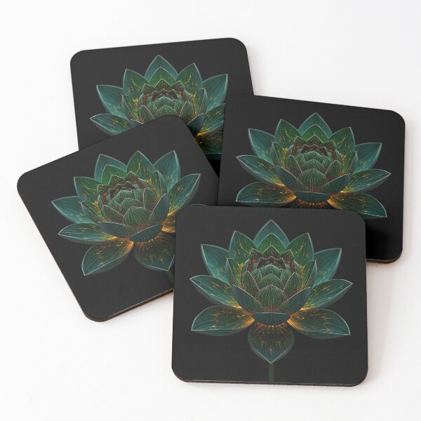 Item preview, Mystical Emerald Lotus with Liquid Gold Veins designed and sold by Quotable Gear.