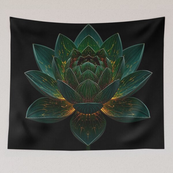 Item preview, Mystical Emerald Lotus with Liquid Gold Veins designed and sold by Quotable Gear.