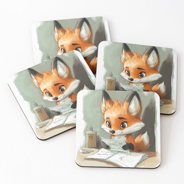 Item preview, Fox reading Illustration designed and sold by Leylita Design.