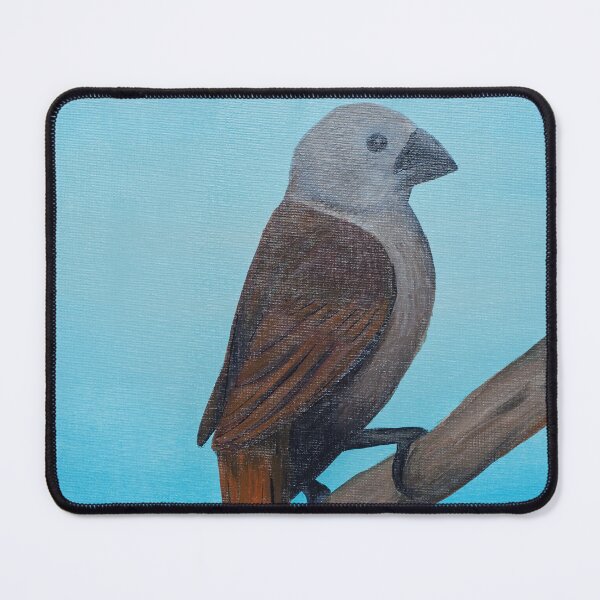 Item preview, Brown Bird on a Blue Branch designed and sold by Agnieszka Gajewska art.