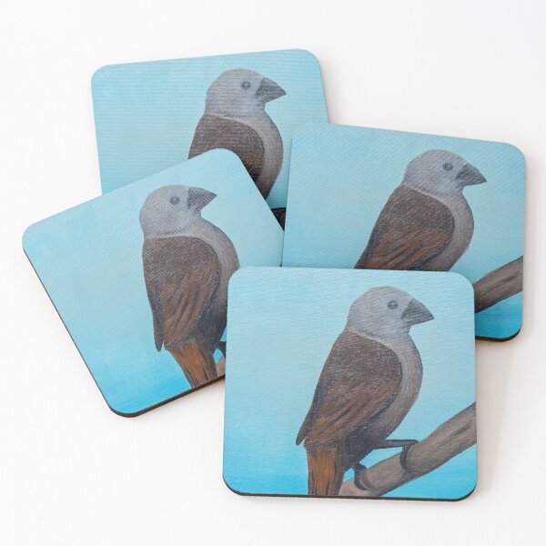 Item preview, Brown Bird on a Blue Branch designed and sold by Agnieszka Gajewska art.