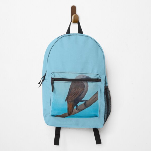 Item preview, Brown Bird on a Blue Branch designed and sold by Agnieszka Gajewska art.