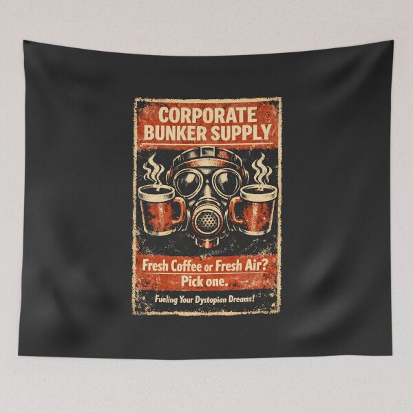 Item preview, Dystopian Corporate Bunker Supply Gas Mask Coffee designed and sold by SplashTastic.