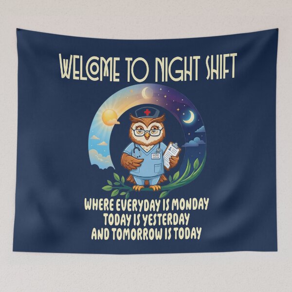 Item preview, Owl Night Shift Funny Nurse Nursing Rn LPN CNA for Men Women designed and sold by Colorfulman.