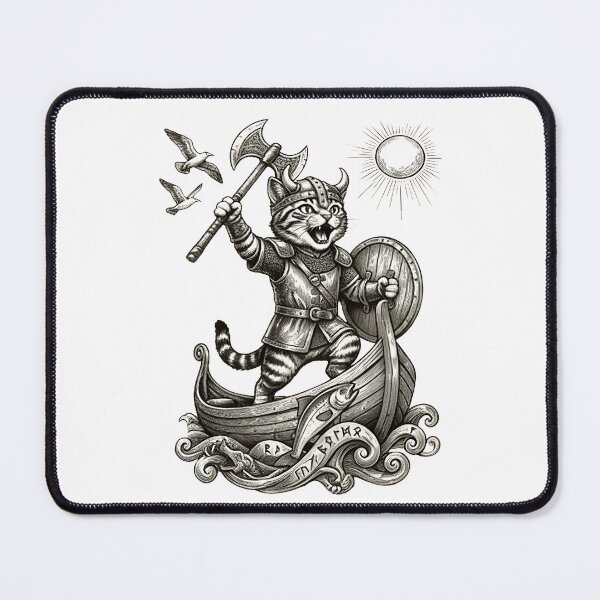 Item preview, Viking Cat Shirt, Norse Warrior Kitty designed and sold by RamneekFraty.