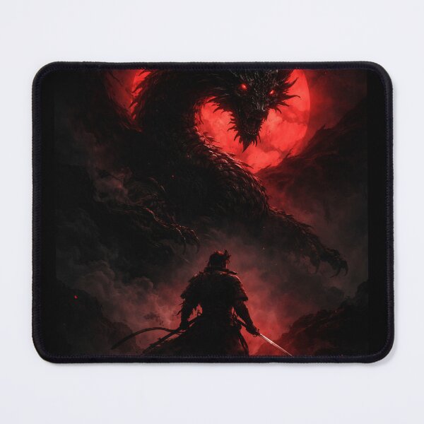 Item preview, Shadow Dragon Samurai Art – Dark Fantasy Red Sun Cinematic Design designed and sold by avwear.