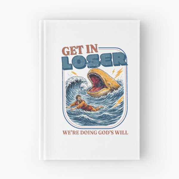 Item preview, Get In Loser Were Doing Gods Will Shirt Funny Christian Shirt Jonah and the Whale Retro Vintage Faith Tee Bible Humor Gift designed and sold by LessIsLoud.