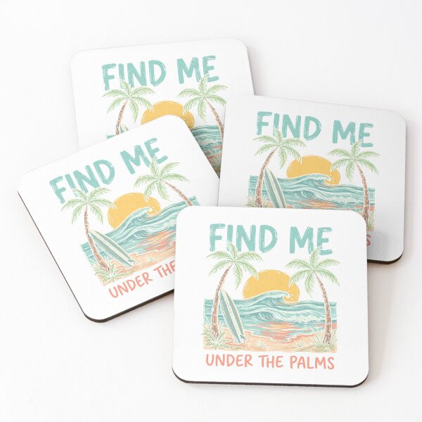 Item preview, Find Me Under The Palms Beach Design - Tropical Sunset Surf Aesthetic Summer Vibes designed and sold by KymeraStudio25.