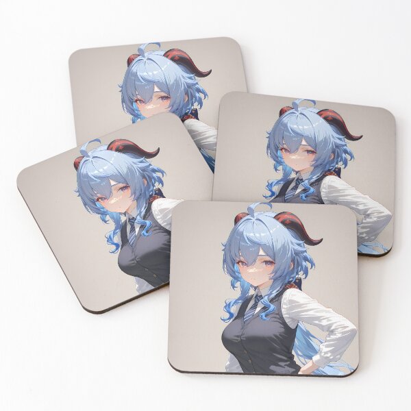 Item preview, Ganyu Genshin Impact Office Elegance Blue Hair Confident Pose designed and sold by PMartistStudio.
