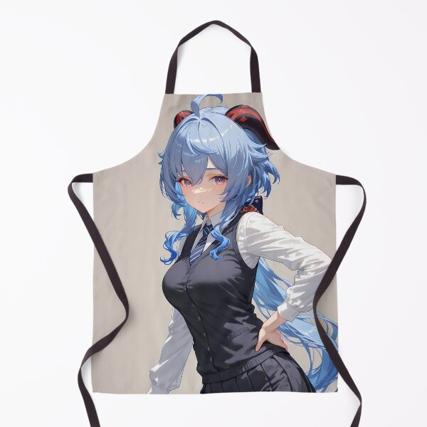 Item preview, Ganyu Genshin Impact Office Elegance Blue Hair Confident Pose designed and sold by PMartistStudio.