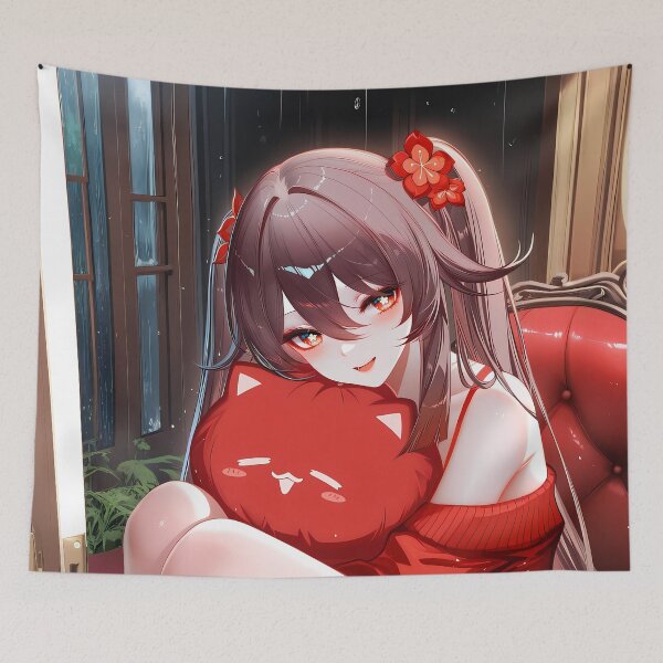 Item preview, Hu Tao Genshin Impact Cozy Red Sweater Charm designed and sold by PMartistStudio.