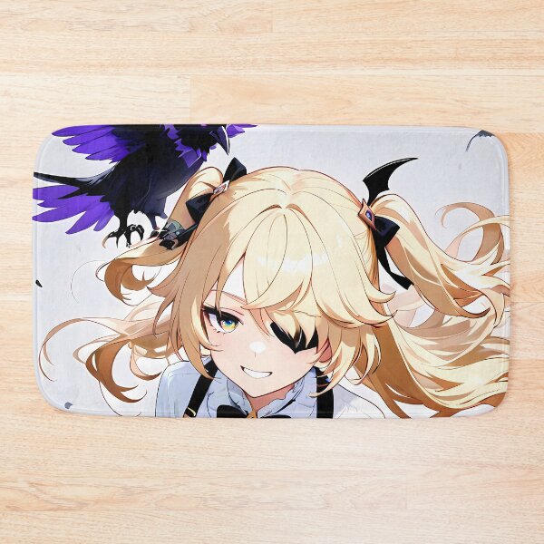 Item preview, Fischl Genshin Impact Raven Feathers Wind White Background designed and sold by PMartistStudio.