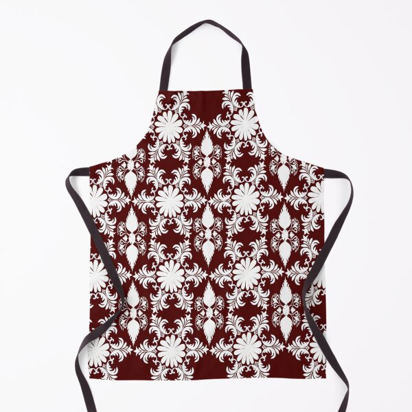 Item preview, White ornate floral lace pattern on deep burgundy designed and sold by AdesignbyG.